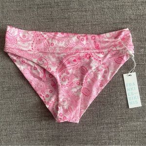 Frankies bikinis small bottom pink paisley new with tags